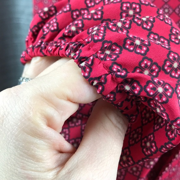 Mudpie Red Ruffle Collard Blouse - Picture 5 of 7